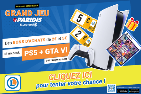 Un pack PS5 + GTA 6 à gagner sur notre appli Mon E.Leclerc !