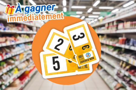 Des bons d'achat de 2€, 3€ et 5€ à gagner immédiatement sur nos bornes